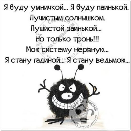 Паинька. Я буду умничкой я буду паинькой лучистым солнышком пушистой заинькой. Я буду умничкой. Буду умничкой, буду паинькой. Но только тронь мою систему нервную картинка.