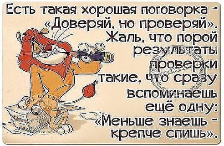Делать, картинки с надписью доверяй но проверяй