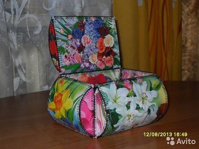 Крышки к шкатулкам из открыток