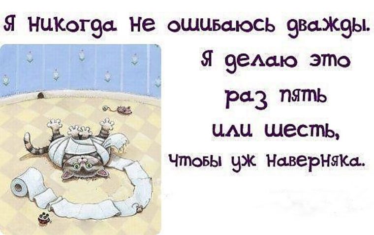 Слово наверняка. Я никогда не ошибаюсь дважды. Я никогда не повторяю ошибки дважды раз пять или шесть. Я ошибся прикол. Я никогда не повторяю ошибки дважды.